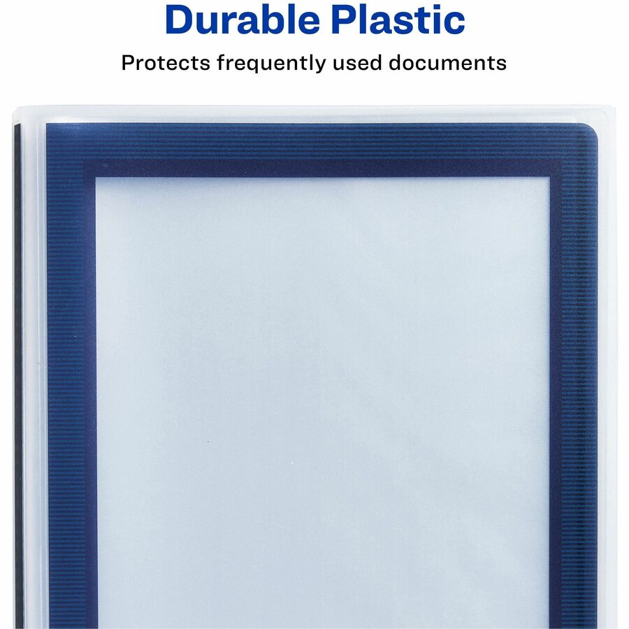 Avery&reg; Flexi-View 3 Ring Binder, 1 Inch Round Rings, 1 Blue Binder