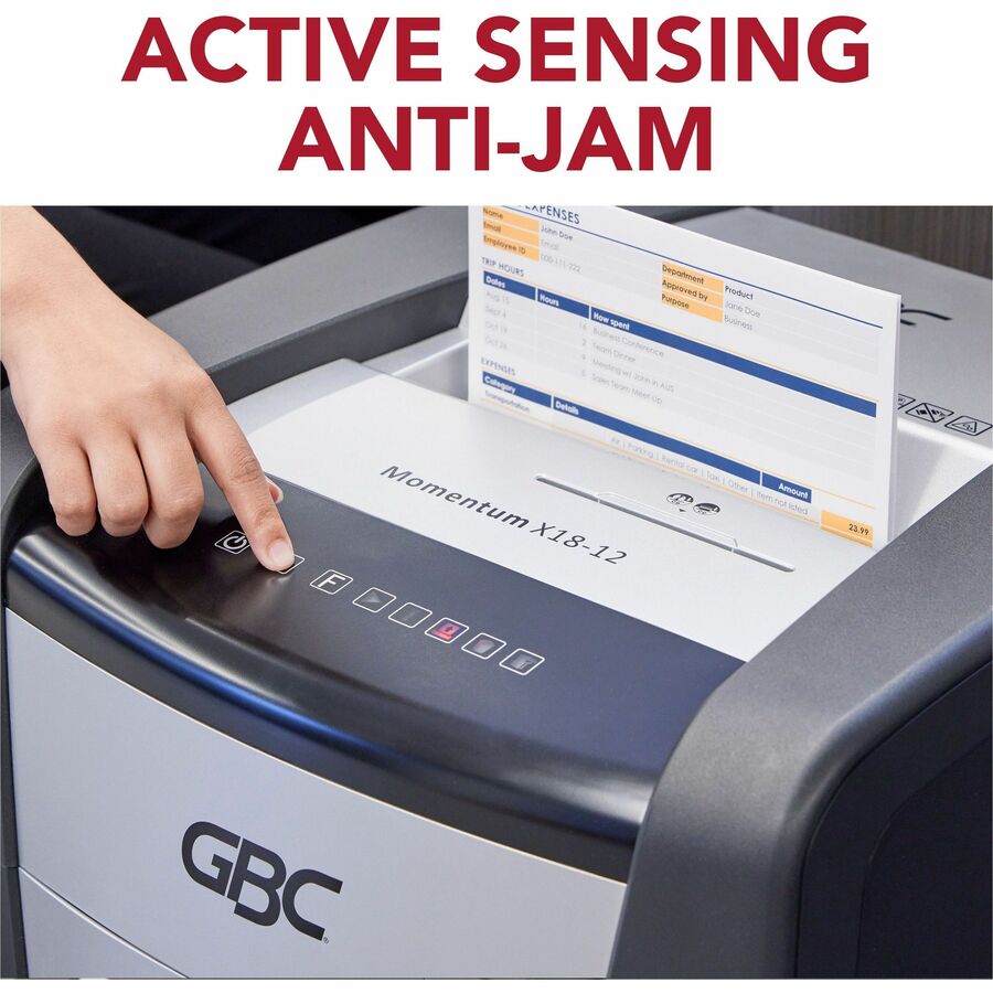 GBC Momentum Paper Shredder, X18-12, Micro-Cut, P-4, Anti-Jam, 18 Sheets
