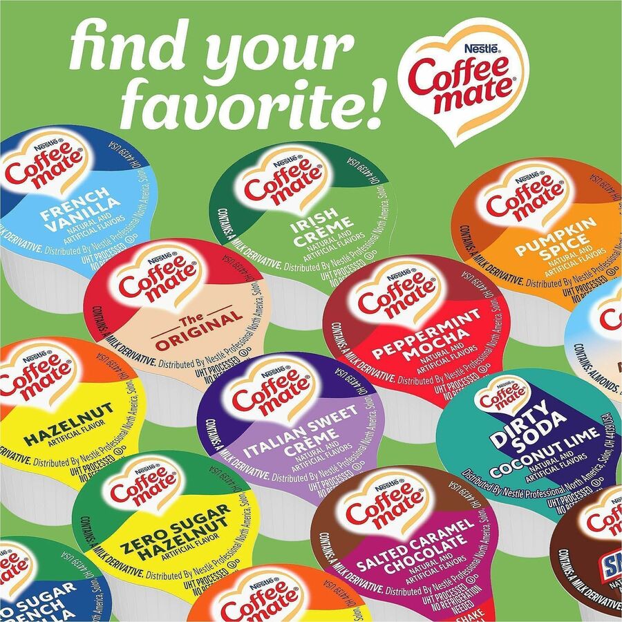 Coffee mate Irish Creme Nondairy Liquid Creamer Singles - Irish Cream Flavor - 0.38 fl oz (11 mL) - 180 / Carton
