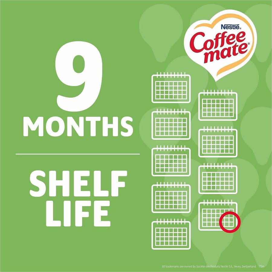 Coffee mate Irish Creme Nondairy Liquid Creamer Singles - Irish Cream Flavor - 0.38 fl oz (11 mL) - 180 / Carton