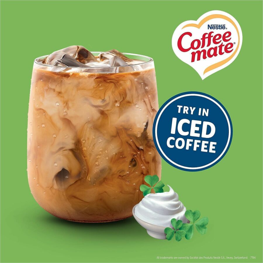 Coffee mate Irish Creme Nondairy Liquid Creamer Singles - Irish Cream Flavor - 0.38 fl oz (11 mL) - 180 / Carton