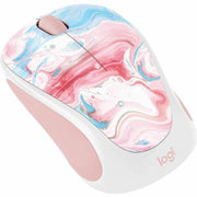 Logitech Design Collection Limited Edition Wireless Mouse, Optical, Wireless, Radio Frequency, USB, 1000 dpi, Scroll Wheel, 3 Buttons, Small Right-Handed, Cotton Candy Pattern, 1 Each