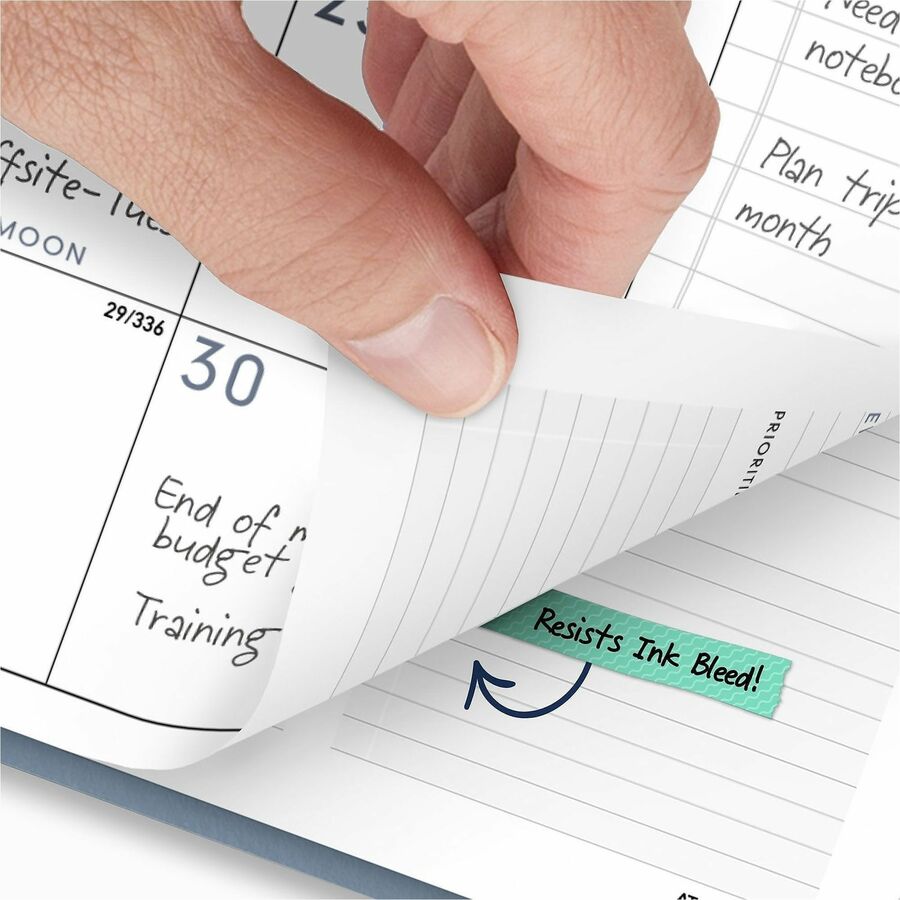 At-A-Glance Contemporary Weekly/Monthly Planner, Large, 12 Months (Jan-Dec 2026), 8:00 AM-5:30 PM, Half-Hourly, 8 1/4" x 11", Twin Wire, Slate Blue Cover, 1 Each