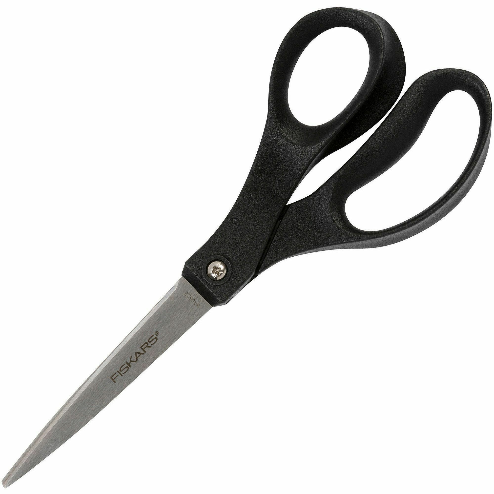 Fiskars Recycled All-purpose Scissors, Stainless Steel Blades, Straight Tip, Black, 1 Each