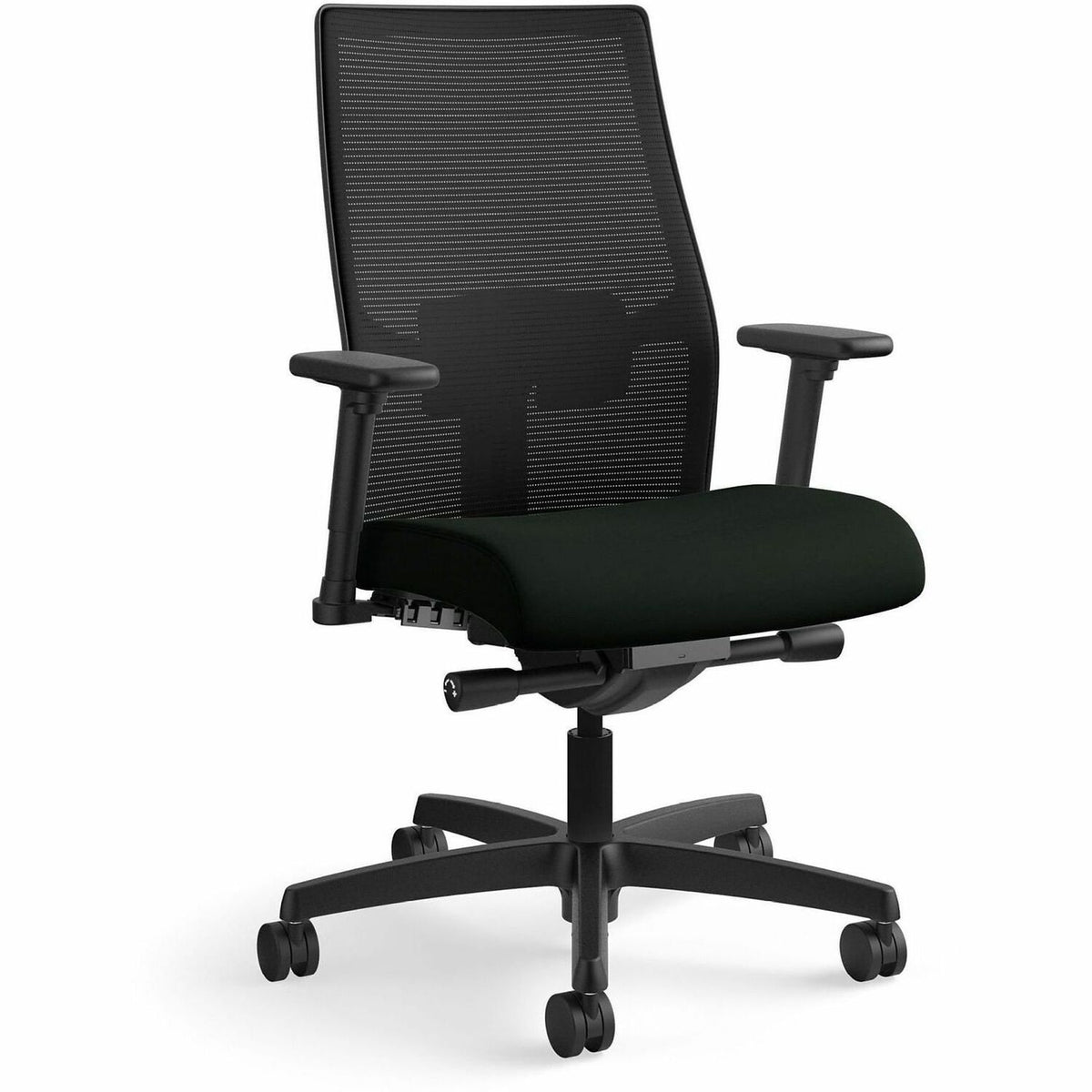 Mid Back - Black - Armrest - 1 Each