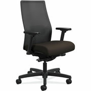HON Ignition Black Mesh Back Chair, Espresso Fabric/Polyurethane Seat, Mid Back, Adjustable Arms and Lumbar, 5-Star Base, 1 Each