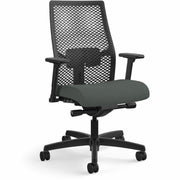 HON Ignition ReActiv Back Task Chair, Iron Ore Fabric Seat, Black Mesh Back, Adjustable Arms and Lumbar, 5-Star Base, 1 Each