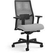 HON Ignition ReActiv Back Task Chair, Frost Fabric Seat, Black Mesh Back, Black Frame, 5-Star Base, Adjustable Arms and Lumbar, 1 Each