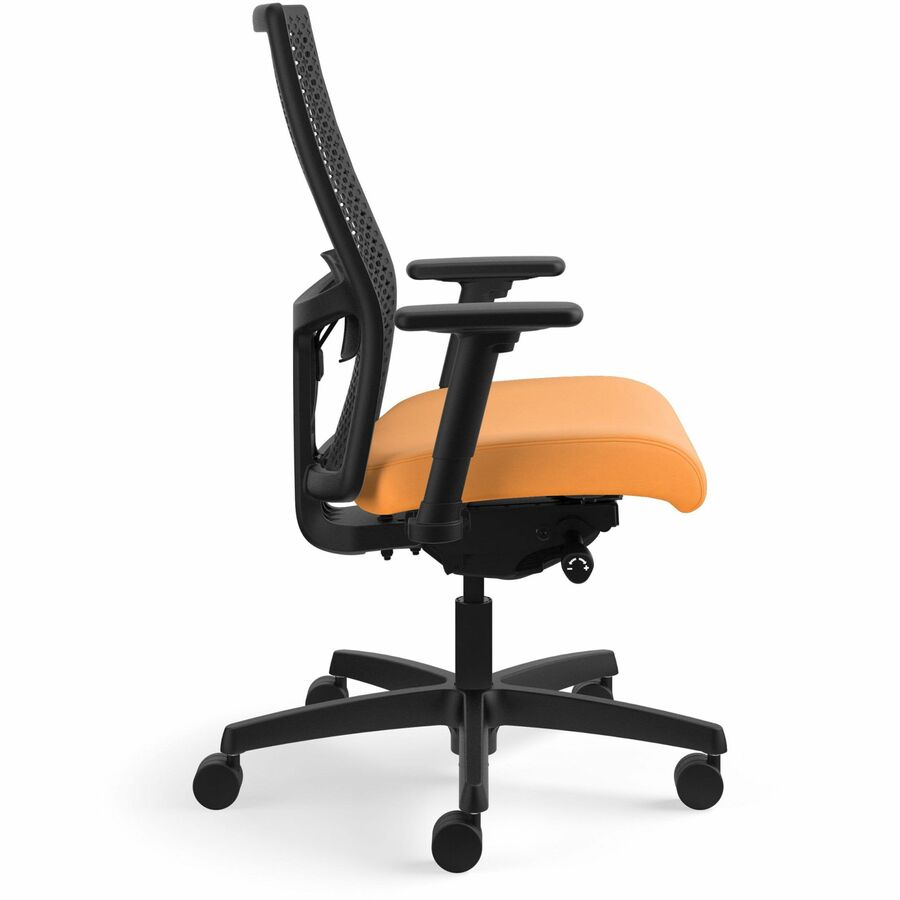 HON Ignition ReActiv Back Task Chair, Apricot Fabric Seat, Black Mesh Back, Black Frame, 5-Star Base, 1 Each