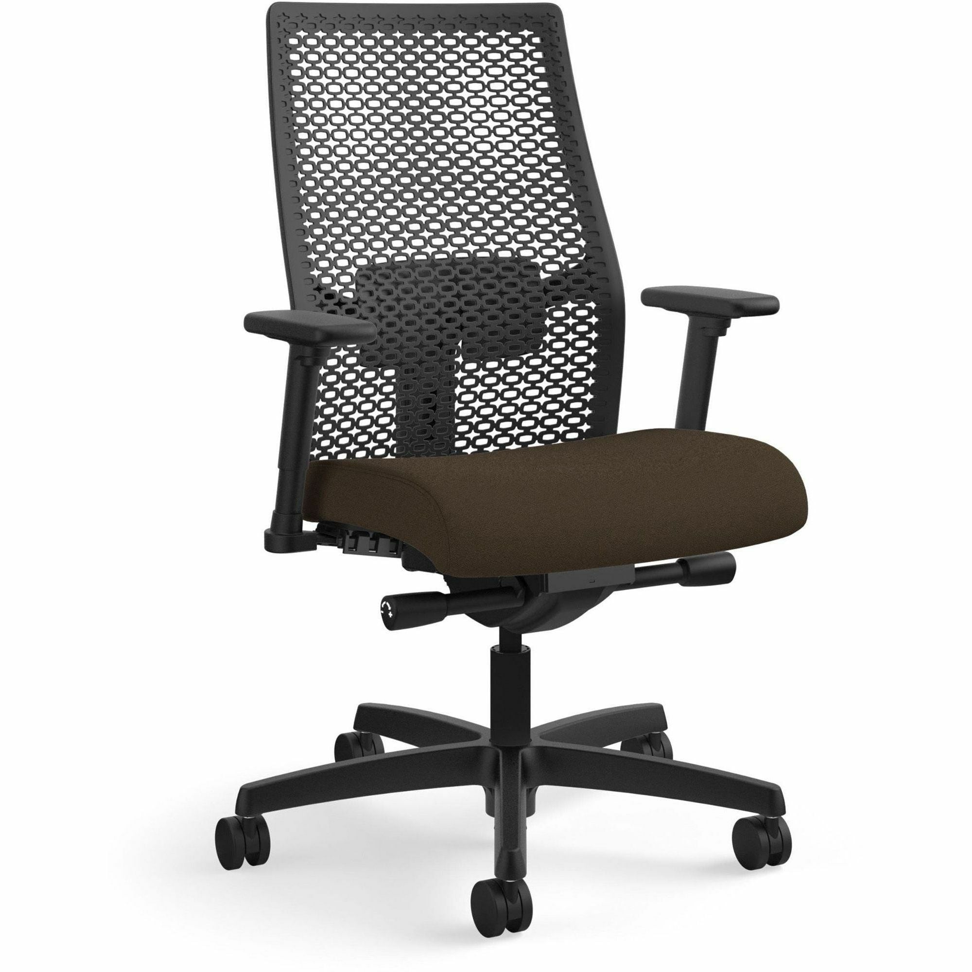 HON Ignition ReActiv Back Task Chair, Fabric Seat, Espresso/Black, Mesh Back, Adjustable Arms and Lumbar, 5-Star Base, 1 Each