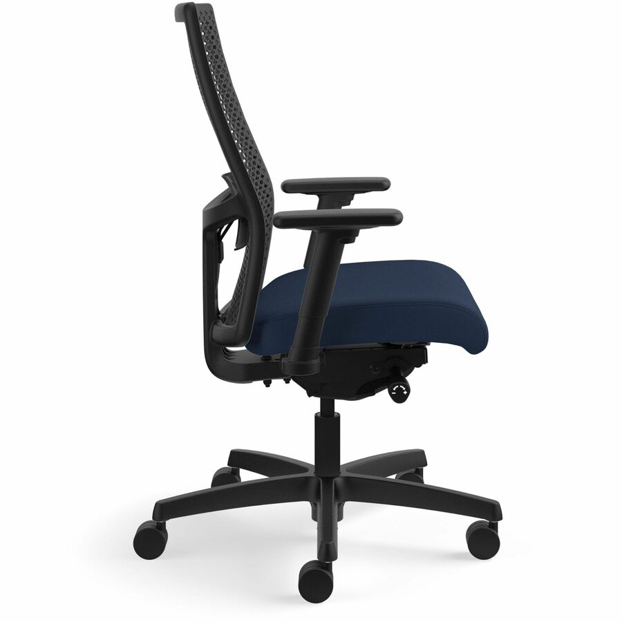 HON Ignition ReActiv Back Task Chair, Navy Fabric Seat, Black Mesh Back, Black Frame, 5-Star Base, 1 Each