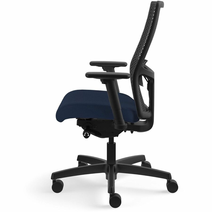 HON Ignition ReActiv Back Task Chair, Navy Fabric Seat, Black Mesh Back, Black Frame, 5-Star Base, 1 Each