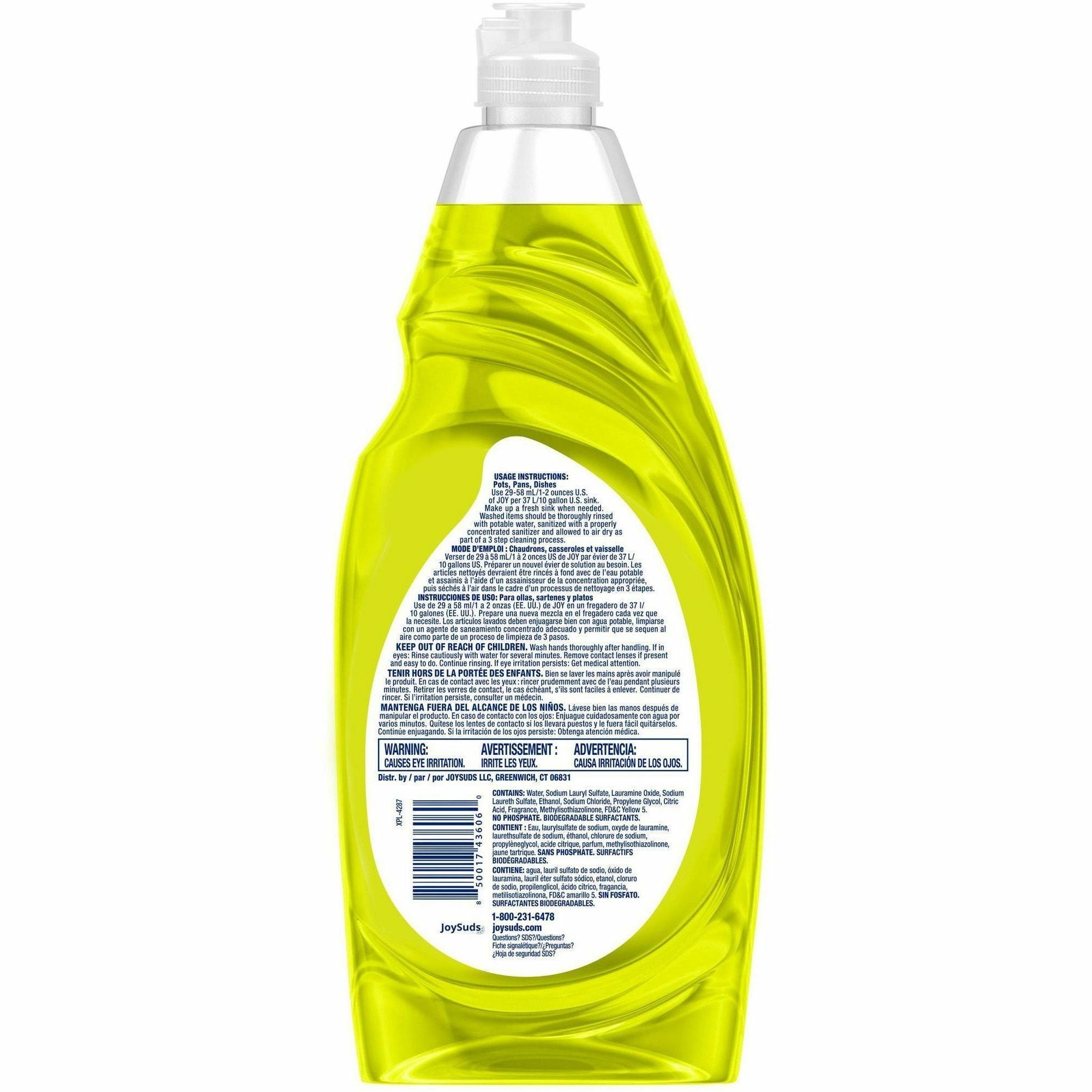 Concentrate - 38 fl oz (1.2 quart) - Lemon Scent - Yellow - 8 / Carton