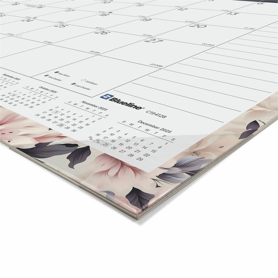 Blueline Abstract Floral Monthly Desk Pad