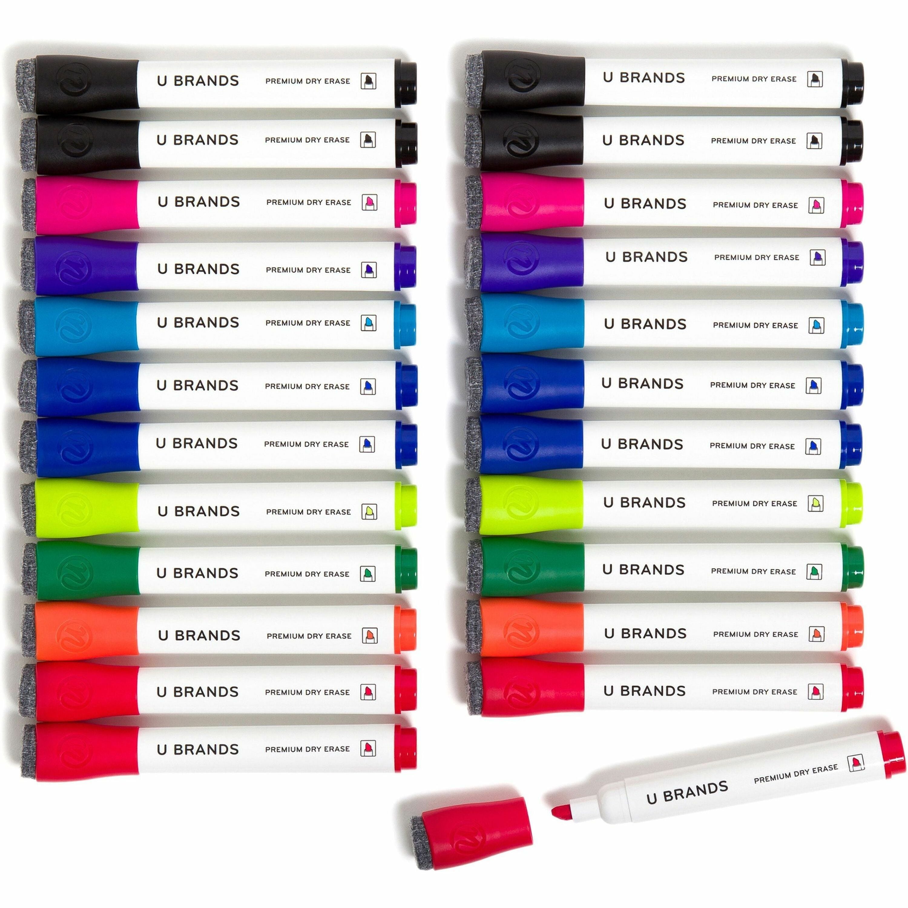 U Brands Chisel Tip Dry-Erase Markers, Assorted Ink, 24 Pack