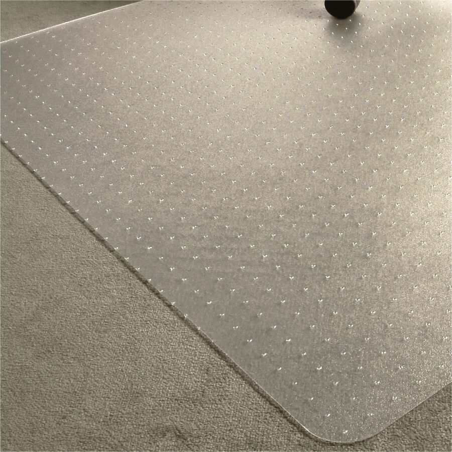 Floortex Eco Friendly Carbon Neutral Chair Mat, Polycarbonate, Clear, Rectangular, 60" x 46" x 0.090", For Low/Medium Pile Carpets, 1 Each
