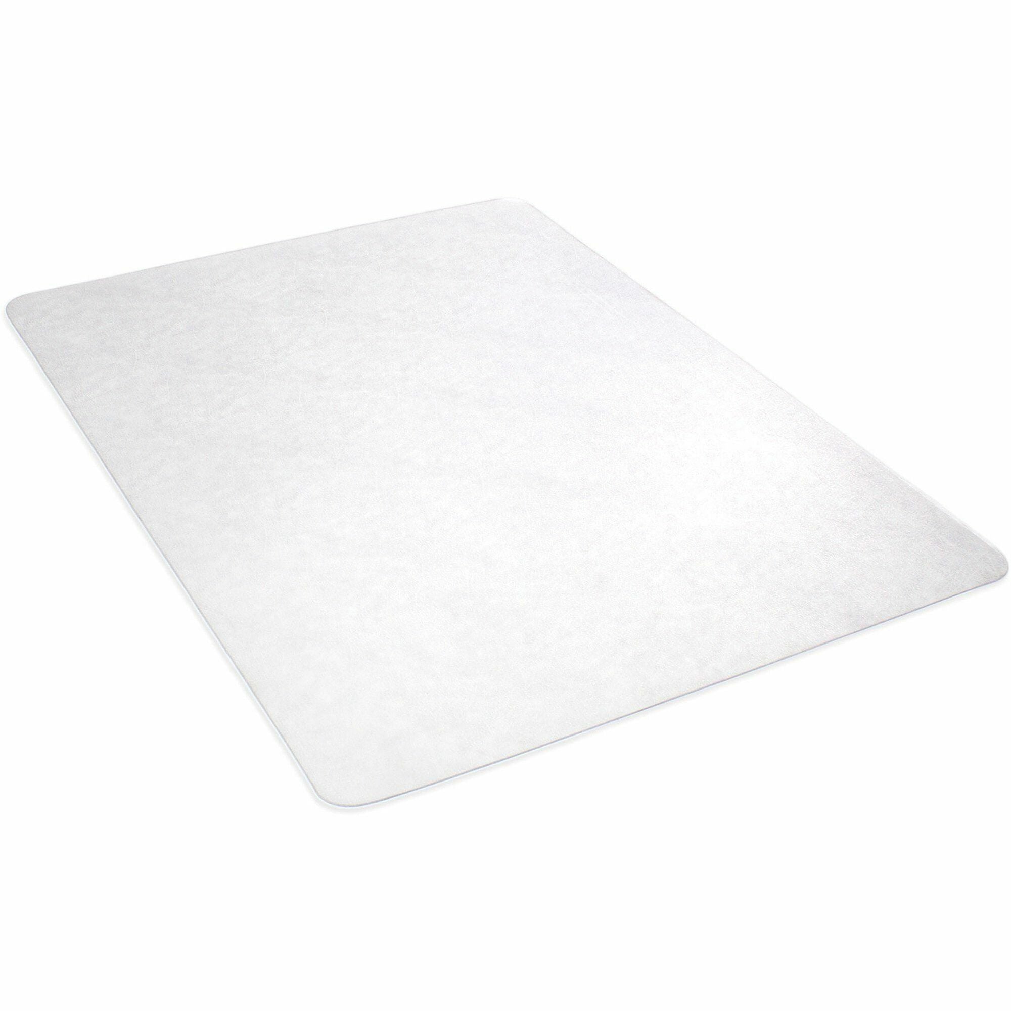Hard Floor, Carpet - 48" Length x 36" Width x 0.370" Thickness - Vinyl - Clear - 1 Each