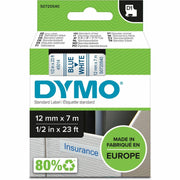 Dymo D1 Electronic Tape Cartridge, 1/2" x 23 ft, Blue on White, Easy Peel, Durable, 1 Each