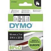 Dymo S0720820 D1 45800 Tape 19mm x 7m Black on Clear