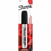 Sharpie Permanent Marker, Chisel Tip, Black Ink, Aluminum/Plastic Barrel, Felt Tip, 1 Each
