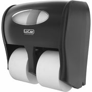 LoCor 4 Bath Tissue Dispenser, Roll Dispenser, 6000 or 12000 Sheet Capacity, 13.2" H x 13.6" W x 7.4" D, Plastic, Black, 1 Each