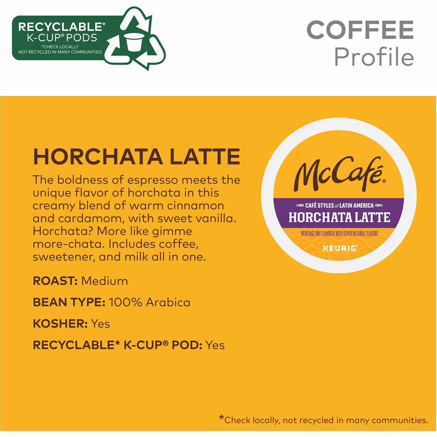 McCafé K-Cup Horchata Latte, Medium Roast, 24 K-Cups per Box, Compatible with Keurig Brewers