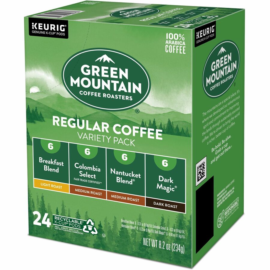 Green Mountain Coffee Roasters K-Cup Regular Coffee Variety Pack, Light/Medium/Dark Roast, 24 K-Cups per Box