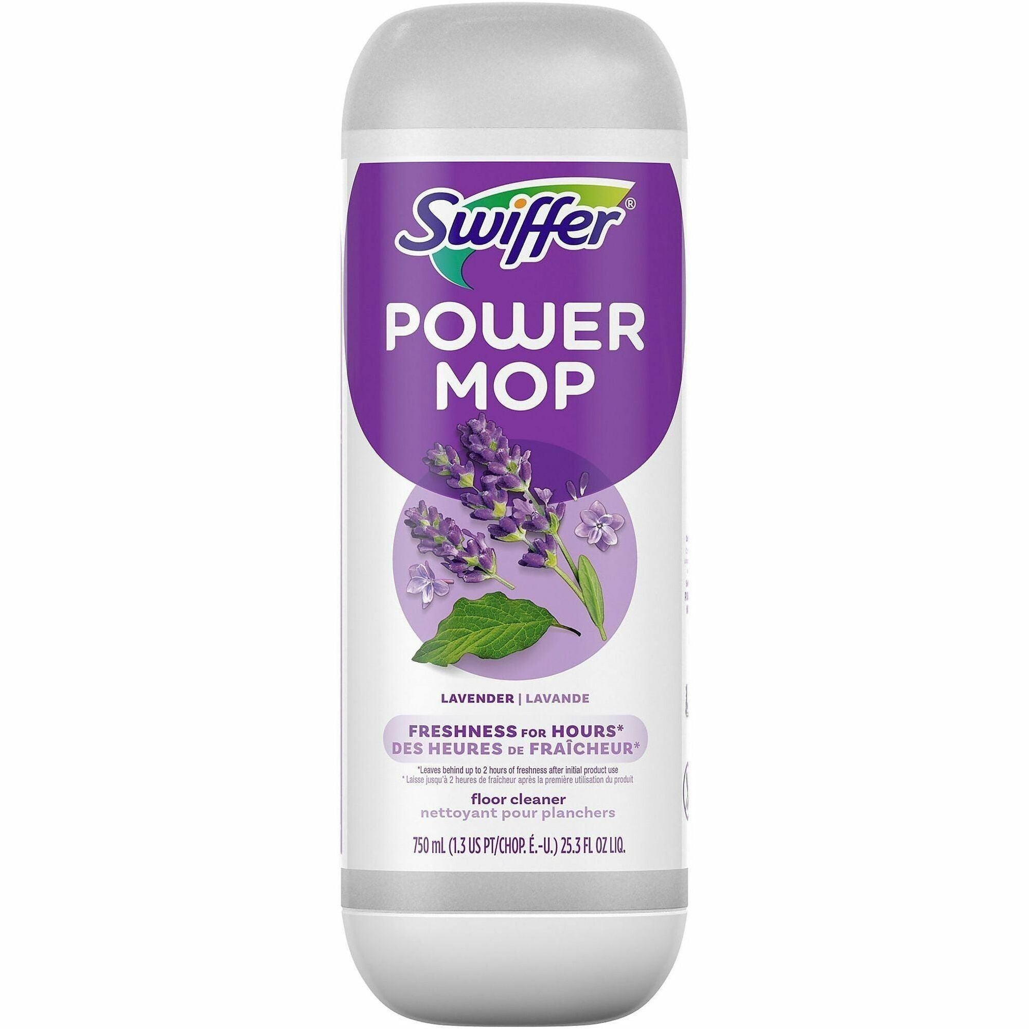 Swiffer PowerMop Floor Solution, Lavender Scent, Quick Drying, Rinse-Free, Aerosol, 25.3 oz, Purple, 1 Bottle