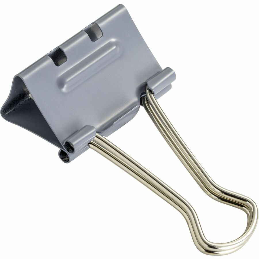 Officemate Binder Clip, Medium, 4.8" Length x 2.4" Width, 0.63" Capacity, Gray, 1 Box