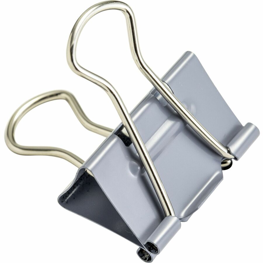 Officemate Binder Clip, Medium, 4.8" Length x 2.4" Width, 0.63" Capacity, Gray, 1 Box
