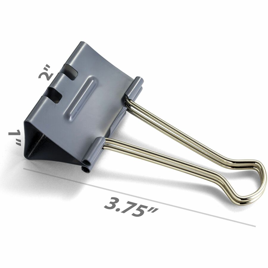 Officemate Large Binder Clip, 6.4" Length x 4" Width, 1" Capacity, Gray, 1 Box