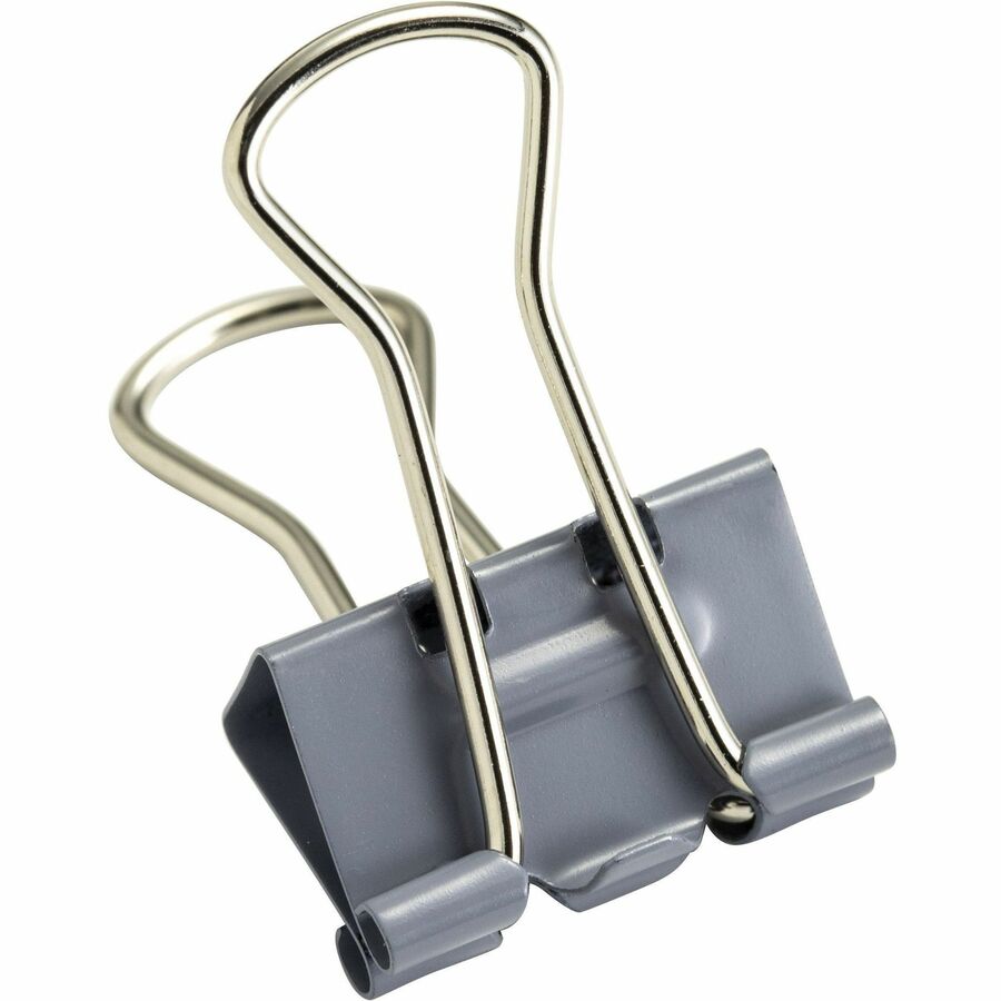 Officemate Binder Clip, Small, Gray, 2.8" x 1.7", 0.38" Capacity, 12 per Box