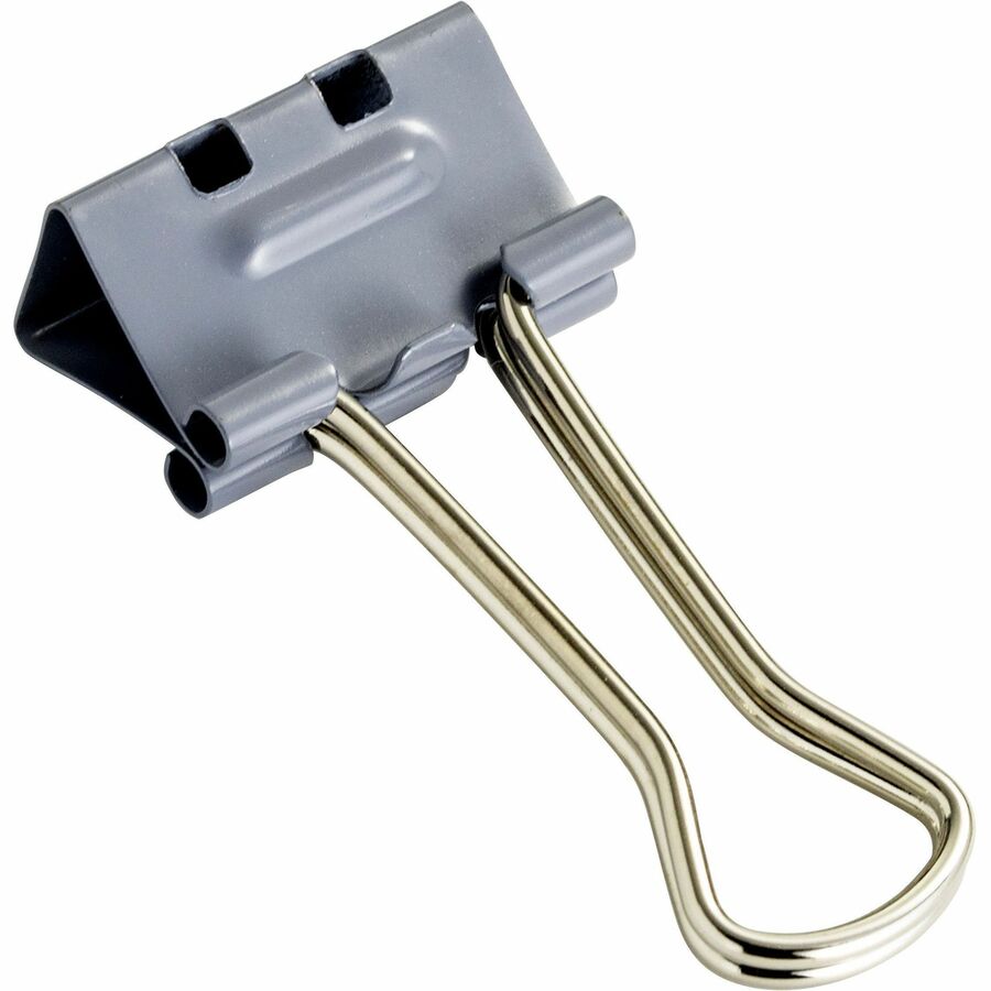 Officemate Binder Clip, Small, Gray, 2.8" x 1.7", 0.38" Capacity, 12 per Box