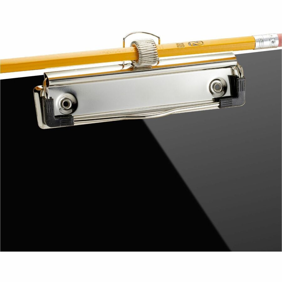 Officemate Low Profile Recycled Plastic Letter Size Clipboard w Pen Holder Black