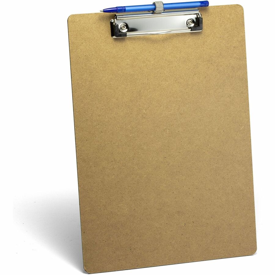 Officemate Low Profile Wood Letter Size Clipboard w Pen Holder