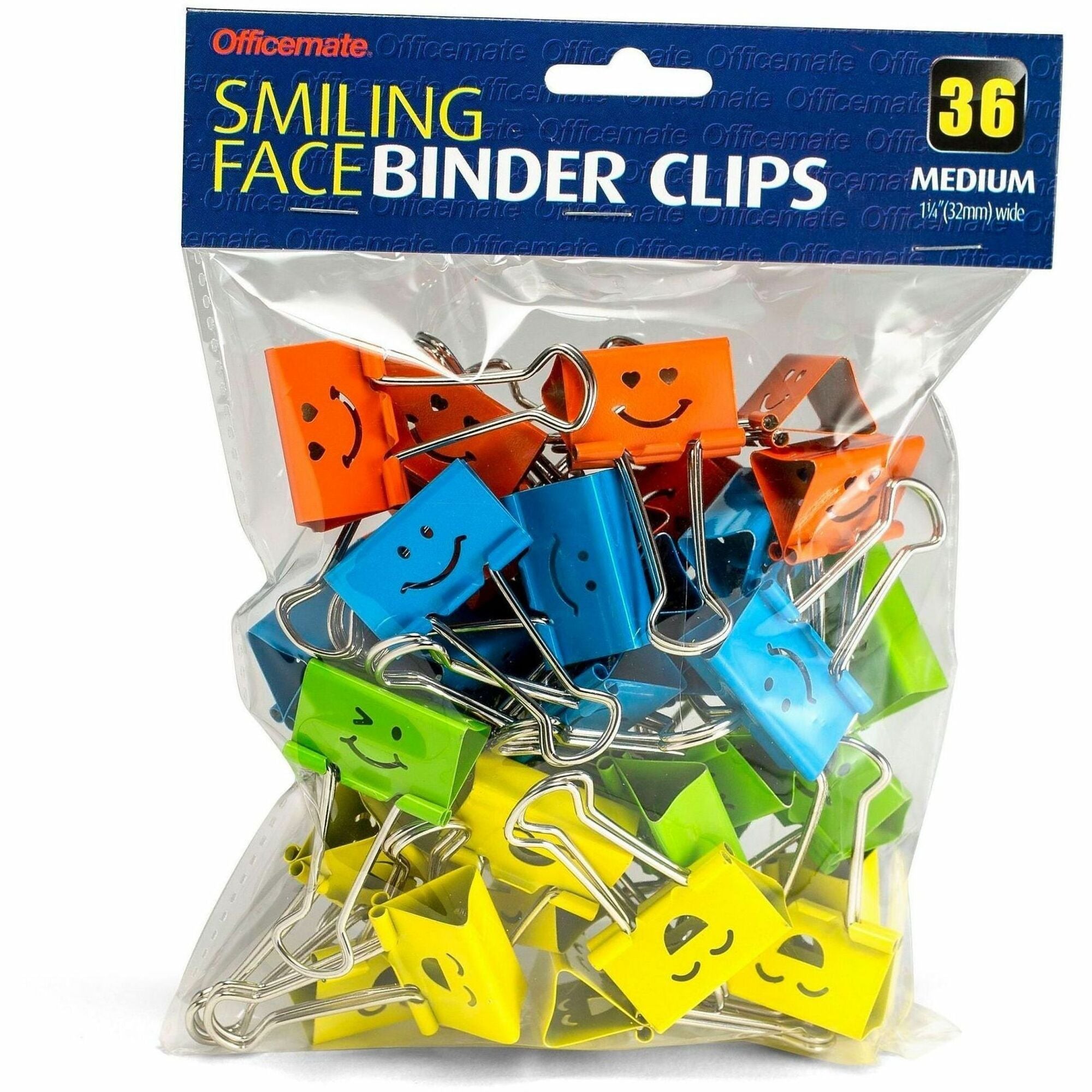 Medium - 6.3" Length x 1.3" Width - for Binder, Classroom, Home, Office - Assorted, Red, Green, Blue, Yellow - Steel - 36 / Pack