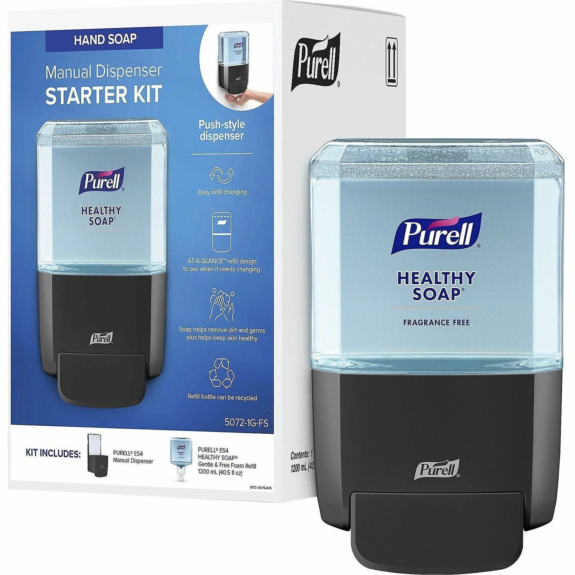 1.27 quart Capacity - Hygienic, Dye-free, Fragrance-free, Refillable, Wall Mountable - Graphite - 1 Carton