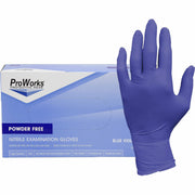 ProWorks Nitrile Powder-Free Exam Gloves, Large, Blue Violet, 3 mil, 9.5" Length, Latex-Free, Non-Sterile, Soft, Flexible, Comfortable, 200 Gloves/Box, 10 Boxes/Carton