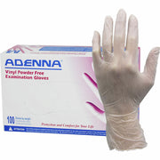 Adenna Vinyl Powder Free Exam Gloves, Medium, 4 mil, 9.40" Length, Latex-Free, Comfortable, Non-Sterile, Translucent, Polyvinyl Chloride (PVC), 100 Gloves/Box, 10 Boxes/Carton