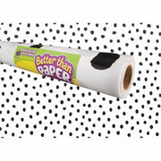 Teacher Created Resources Better Than Paper Board Roll, 48" x 12 ft, Black Dots on White, 1 Roll