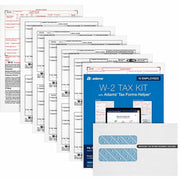 TOPS W2 Laser Forms 6-Part Tax Kit, 8" x 5.5", Carbonless, Letter Size, White, Includes 10 Six-Part W-2 Sets, 3 W-3 Summary Forms, 10 Security Envelopes, 1 Pack