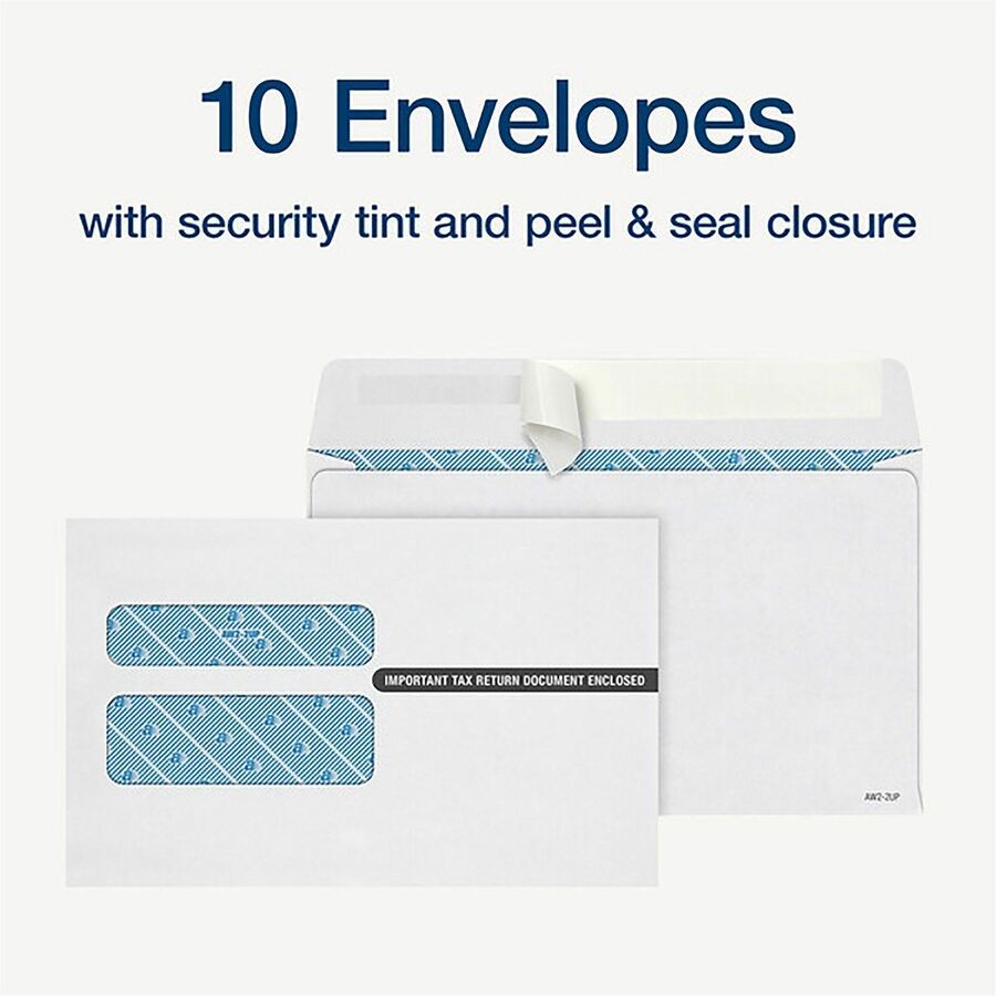 TOPS W2 Laser Forms 6-Part Tax Kit, 8" x 5.5", Carbonless, Letter Size, White, Includes 10 Six-Part W-2 Sets, 3 W-3 Summary Forms, 10 Security Envelopes, 1 Pack