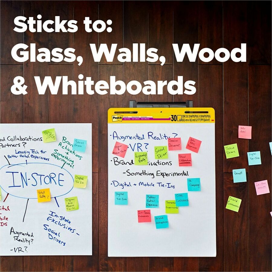 Post-it Super Sticky Easel Pad, 25" x 30", White, 8 Pack