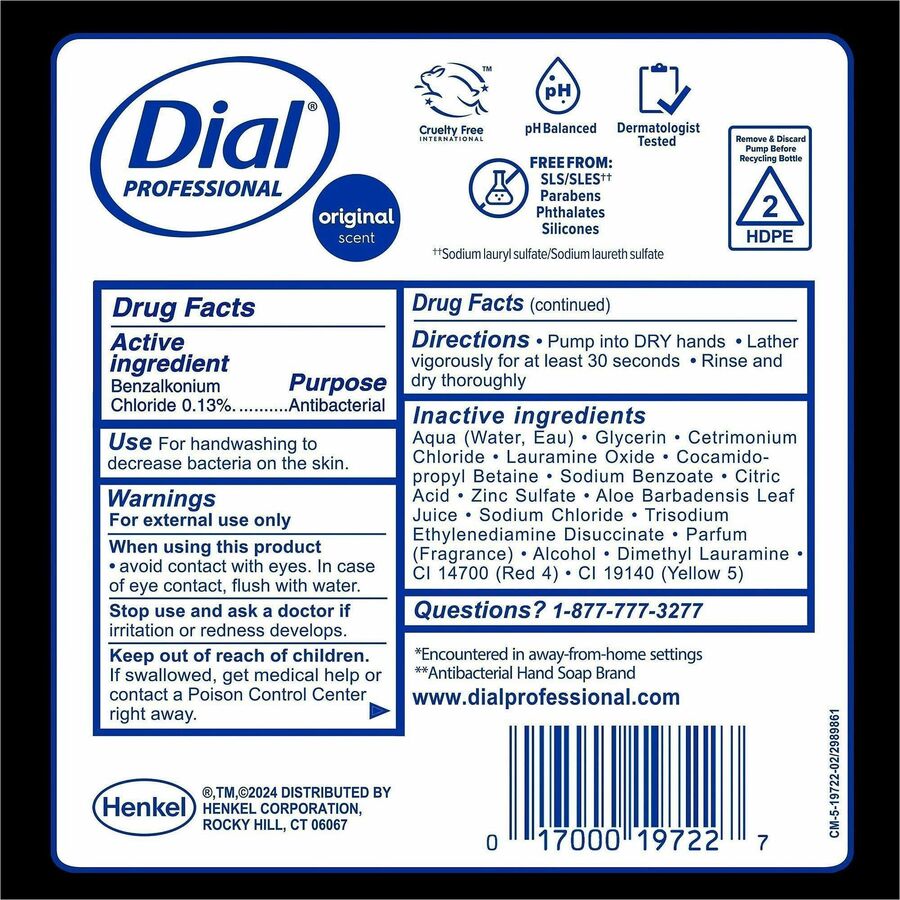 Original Scent - 1.80 quart - Hand - Antibacterial - Orange - 1 Each