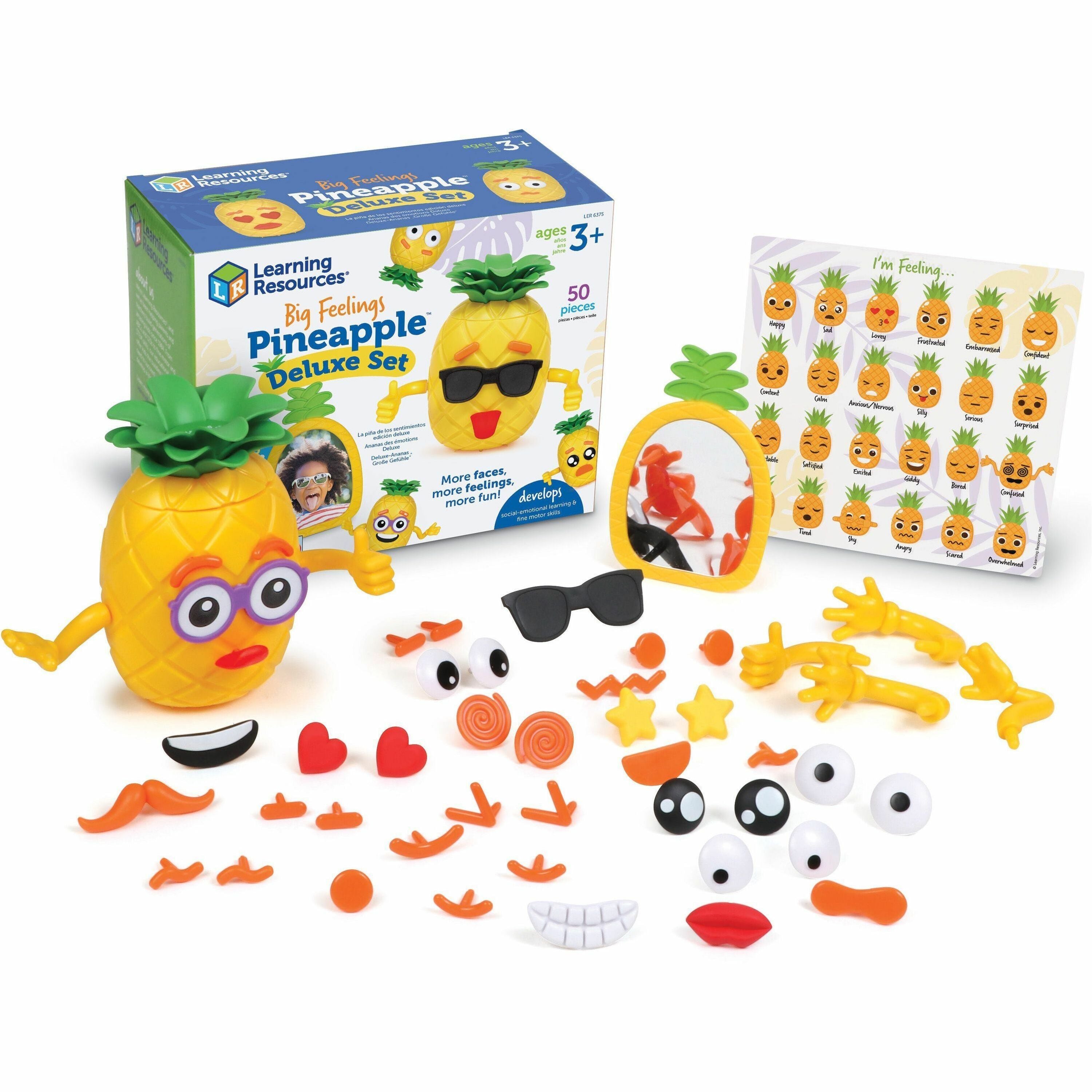 Big Feelings Pineapple Deluxe Set, Ages 3 and Up, Yellow/Green/Orange, 50 Pieces
