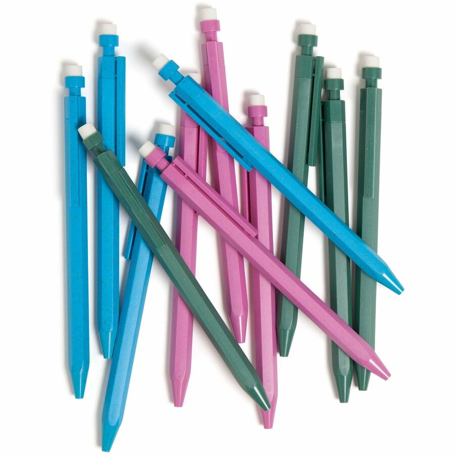 0.7 mm Green, Pink, Blue, Gray Lead - HB/#2 - Refillable - Green, Pink, Blue Barrel - 12 / Pack