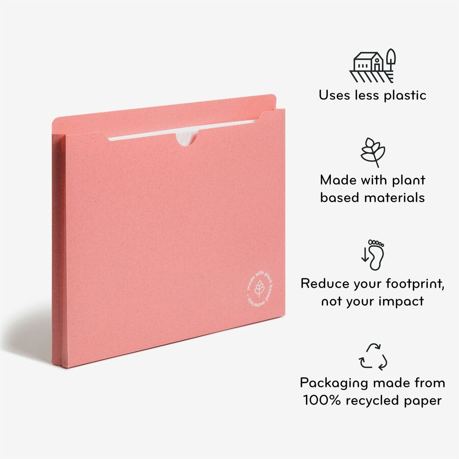 8 1/2" x 11" - 1" Expansion - 1 Pocket(s) - Poly - Assorted - 0% Recycled - 10 / Pack