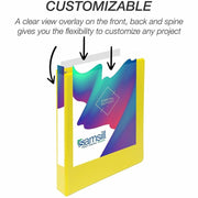 Samsill Durable Three-Ring View Binder, 1" D-Ring, 225 Sheet Capacity, 2 Internal Pockets, Polypropylene/Chipboard, Yellow, PVC-Free, Ink-Transfer Resistant, Clear Overlay, 1 Each