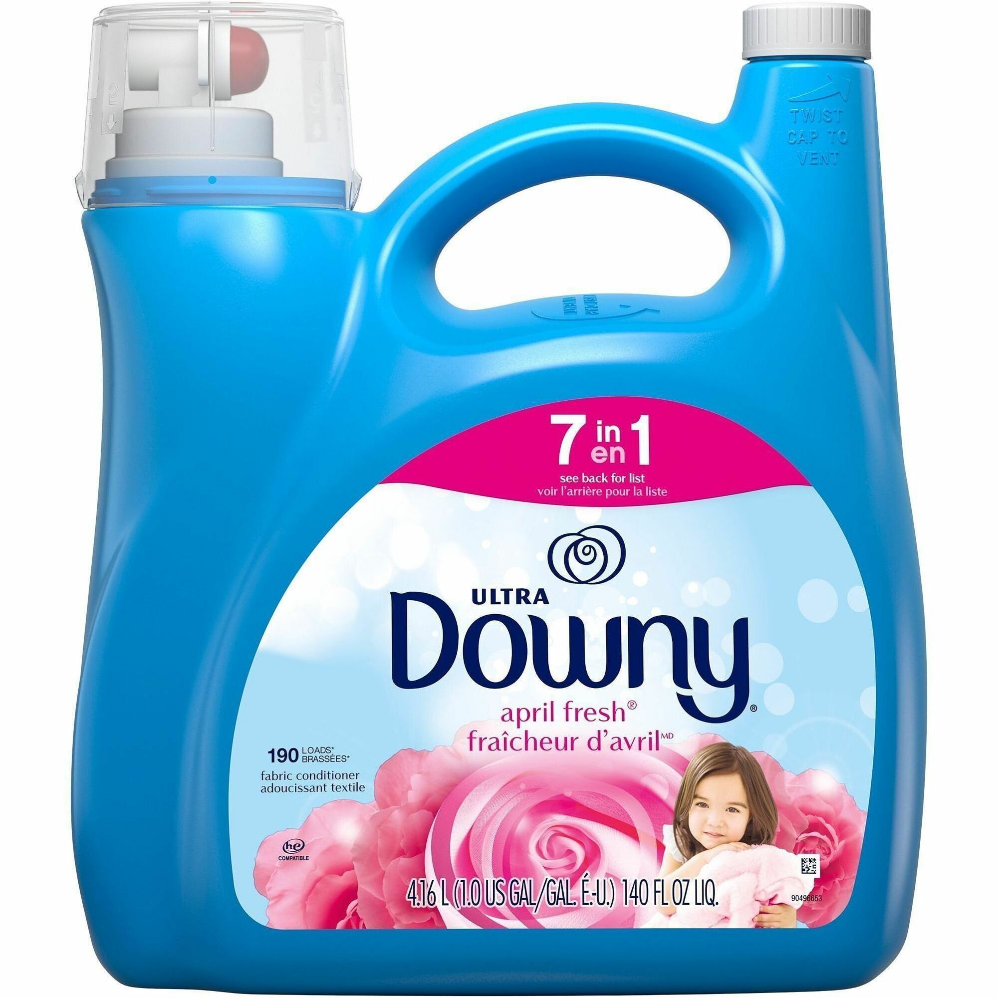 Downy Ultra Fabric Conditioner, April Fresh Scent, Anti-static, Easy to Use, Light Blue, 140 oz (8.75 lb), 1 Bottle