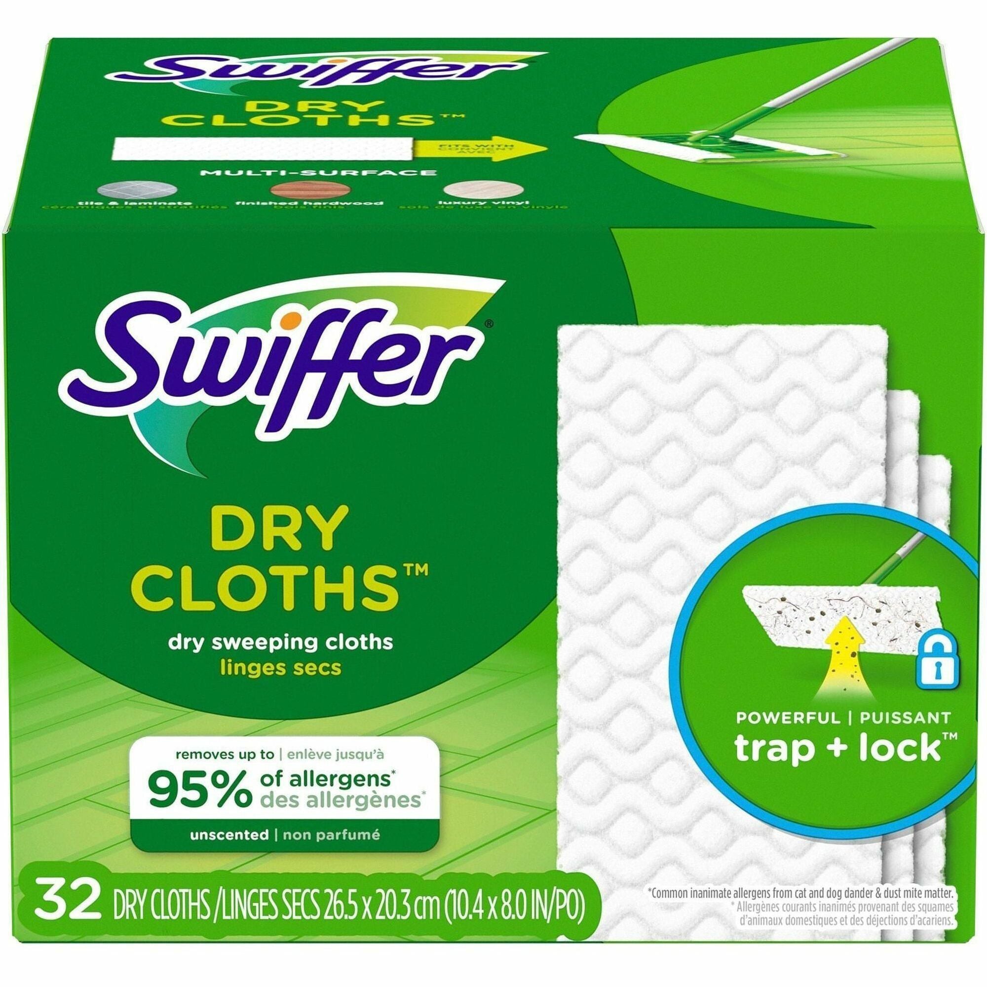 Swiffer Sweeper Dry Pad Refill, White, 32 Pads per Box